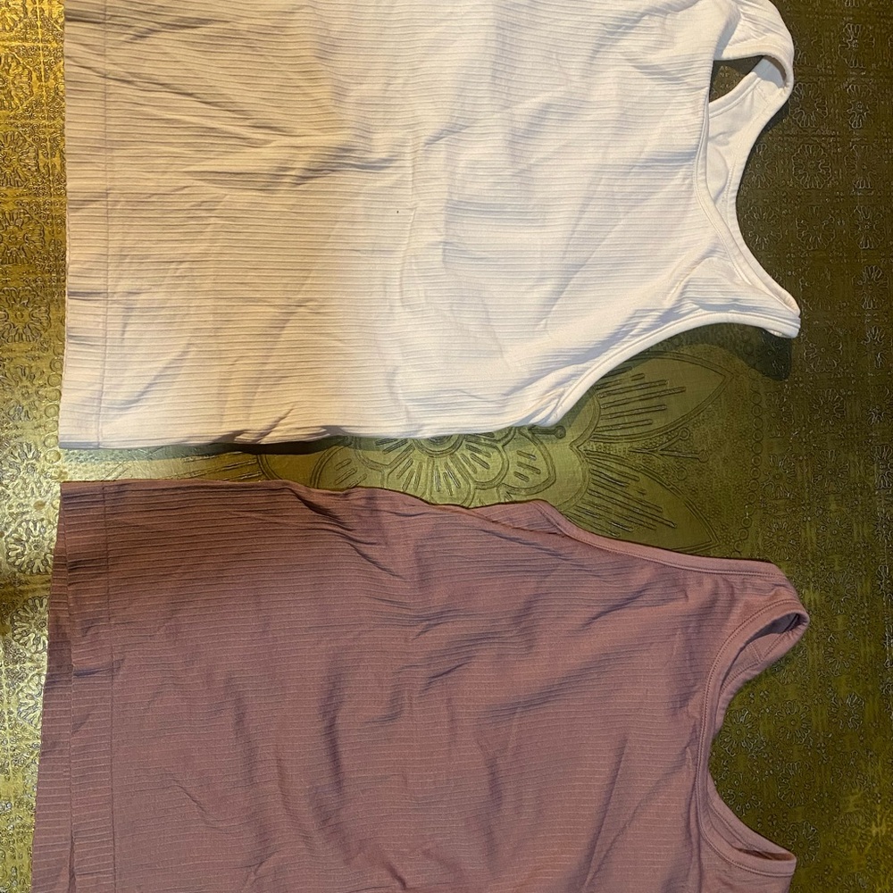 Zella White and Purple Sleeveless Tank Top